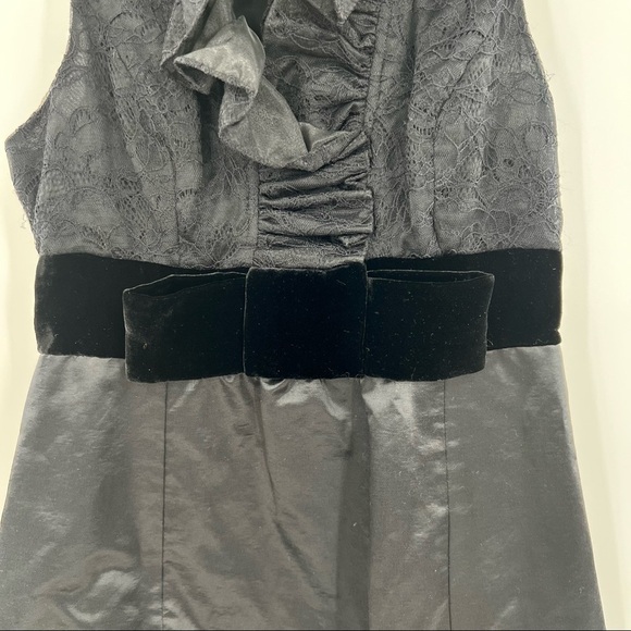 Frock Tracy Reese black ruffle collar seude belt sleeveless dress 4 - Picture 6 of 12